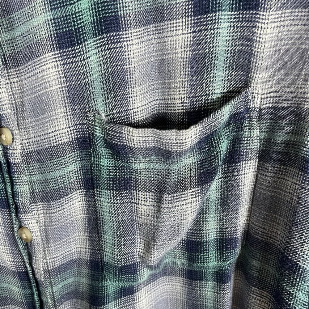 Lucky Brand Womens Green Purple Plaid‎ Button-Up Flannel Shirt Women’s Size M - Picture 6 of 10
